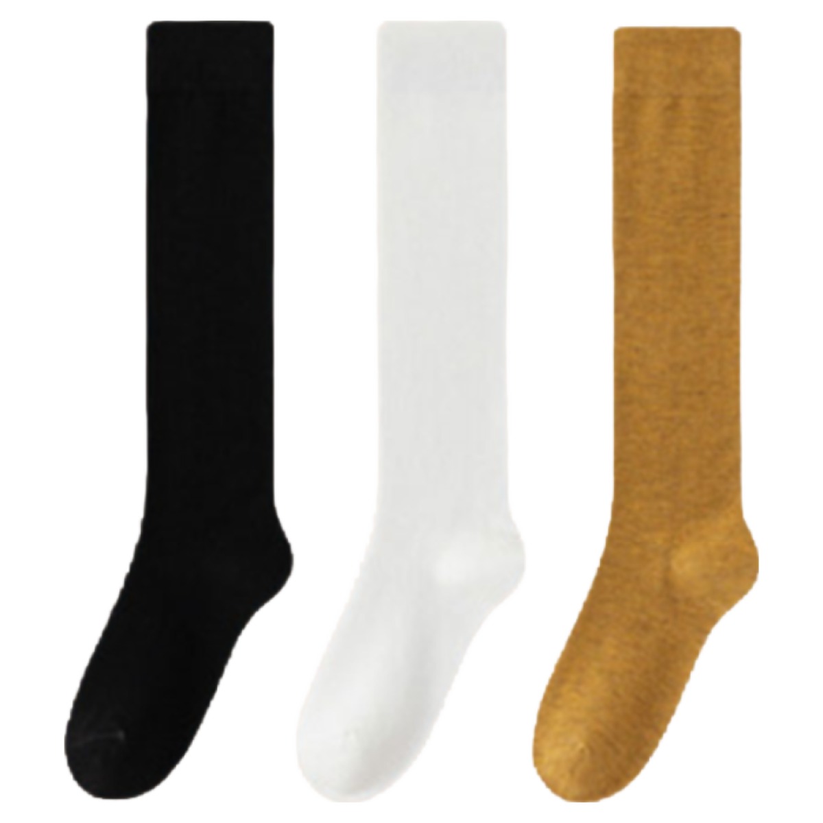 비비드 벌브 쫀쫀 무지 니삭스 무릎 롱 오버 긴양말 3종세트 5,900원