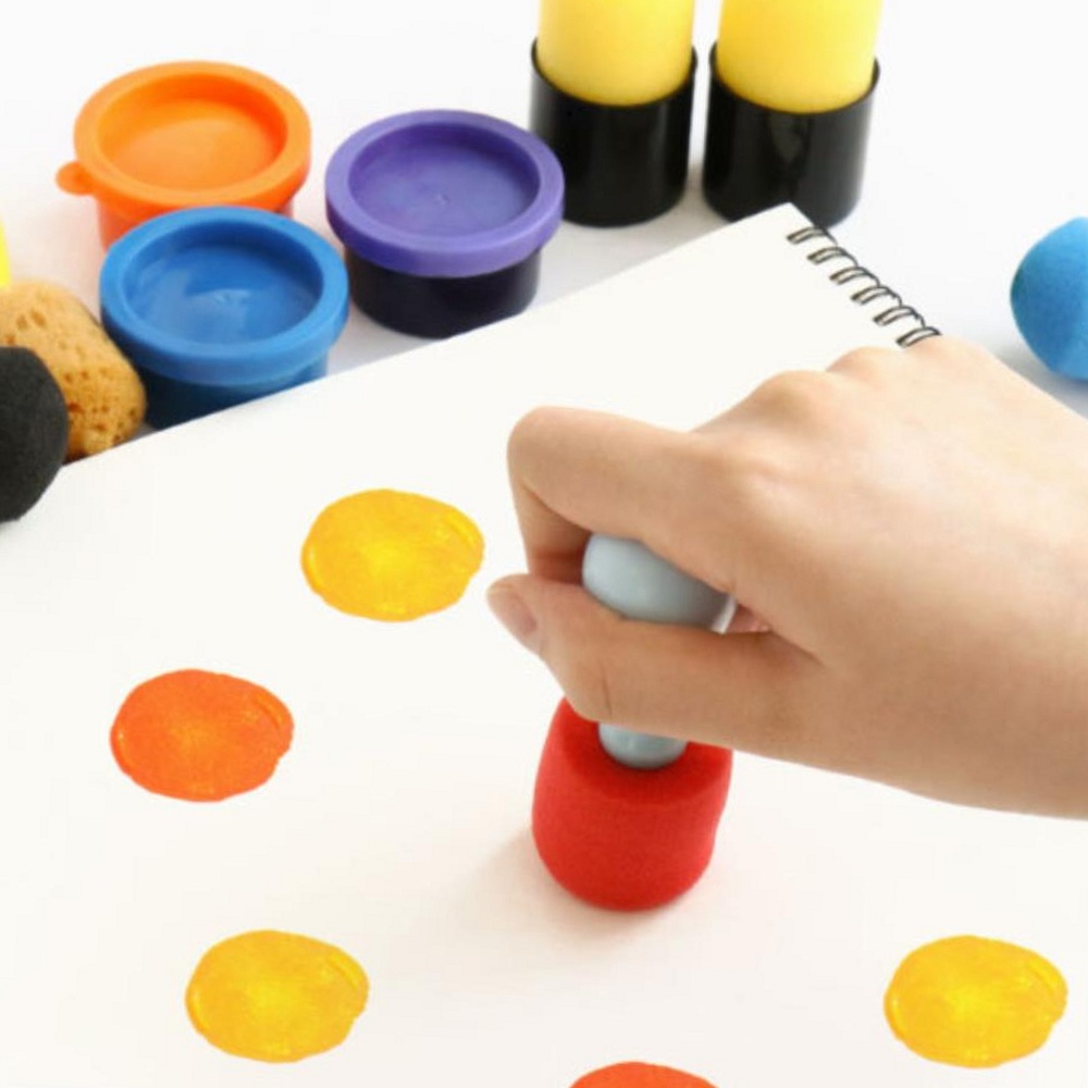 손이작은 유아용 둥근 스펀지스탬프 4종세트 스펀지 찍기 도장 도장찍기놀이 재료 4,150원
