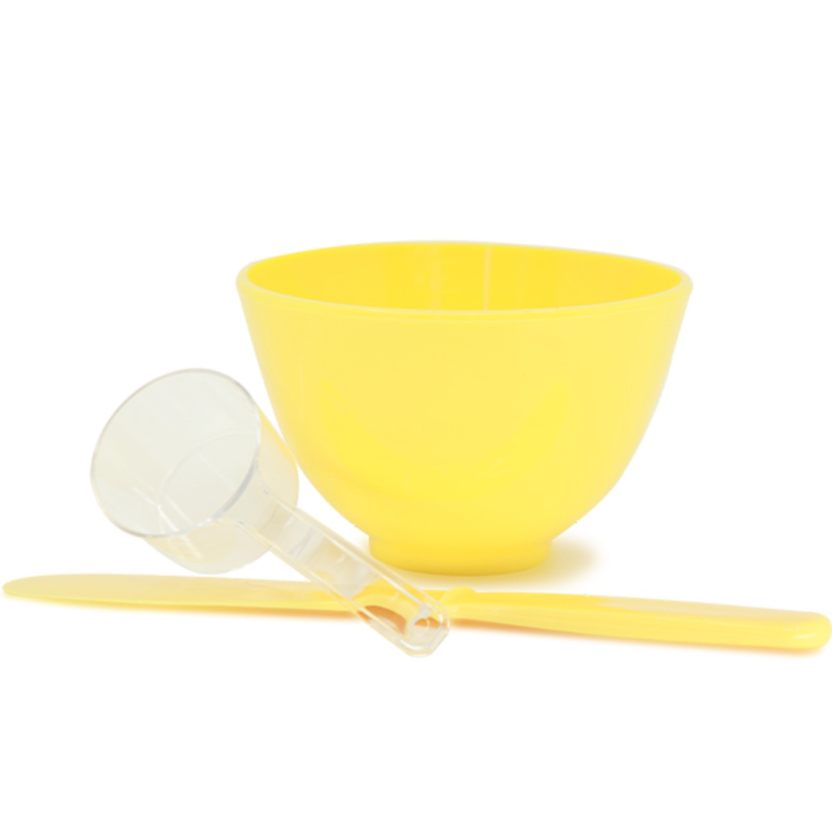 AWC 팩도구 3종세트_옐로우 계량컵+스파츌라_고무볼 100% 국산 제품으로 구성 6,300원