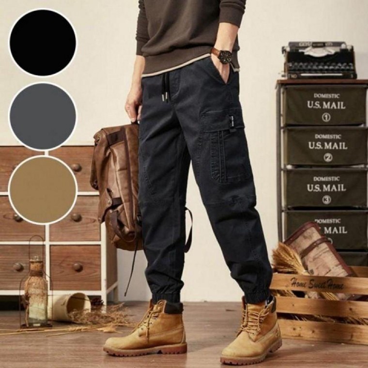 남성 와이드 조거 포켓 사계절 작업 바지 카고 팬츠 겨울 카고팬츠 모자 바지 남자 아기 솜 남성패딩 80,860원