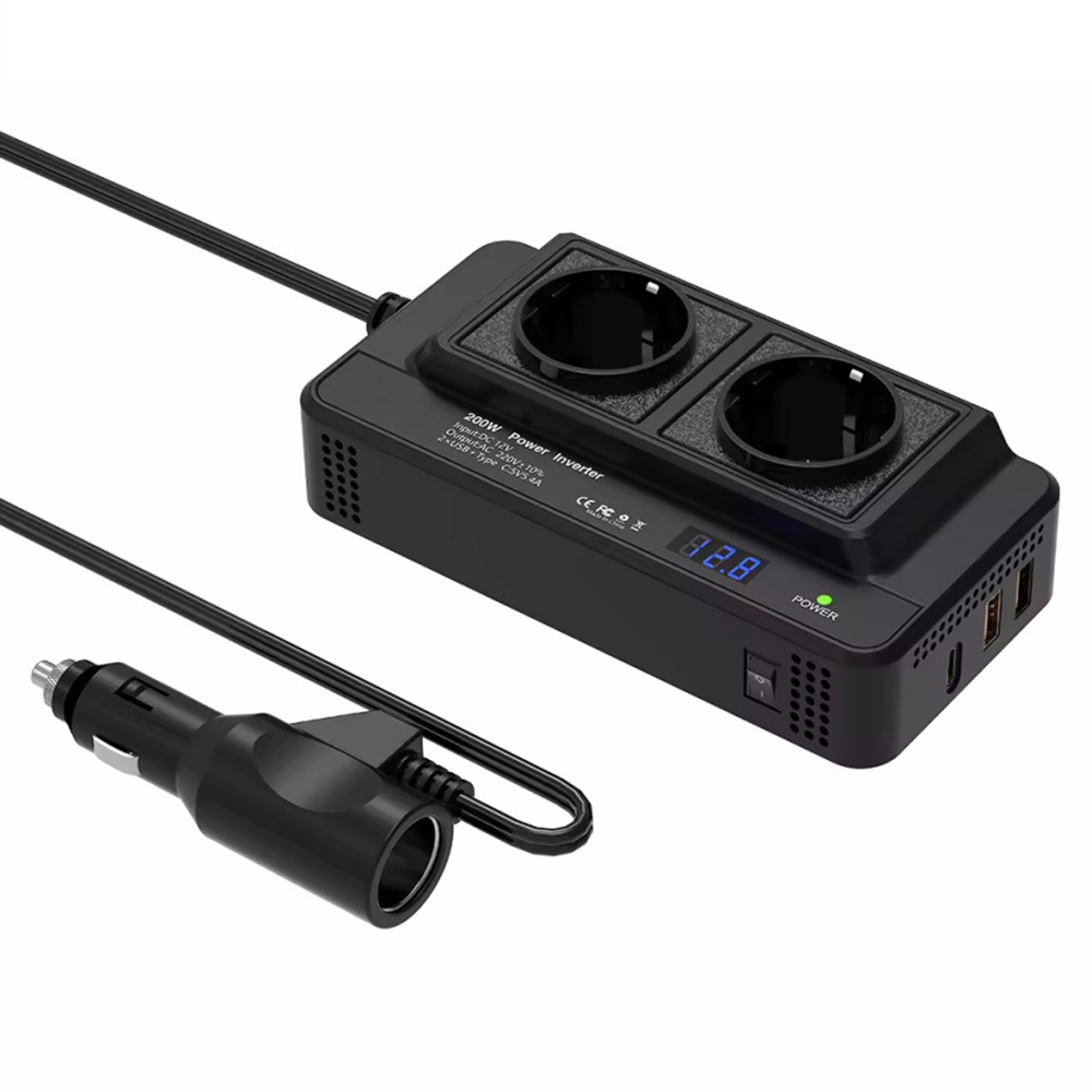 asto 차량용 멀티탭 시거잭 인버터 변환기 12V 220V 200W 콘센트 2구 usb 포트 tape-C 시거잭소켓 38,900원