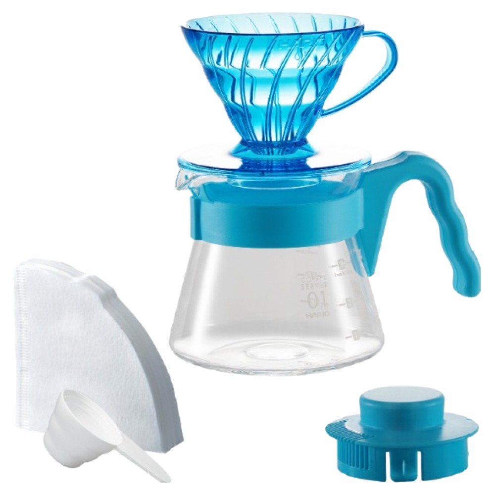 하리오 V60 컬러 브루 시리즈 핸드드립 커피 서버 세트 블루아워 600ml 23,000원