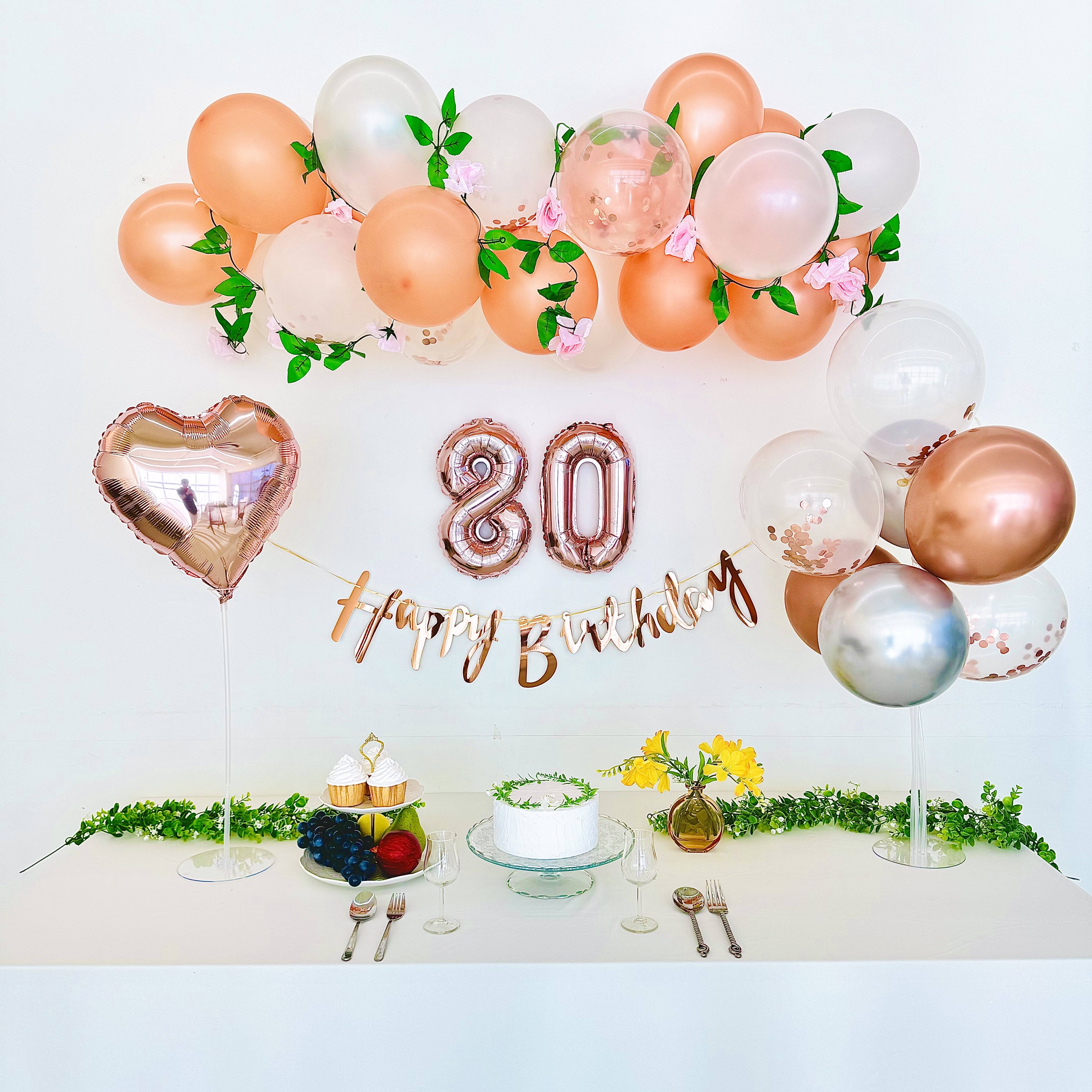 프렌치로즈 환갑 칠순 팔순 로즈골드 생신 잔치 이벤트 풀세트, 1세트 19,800원