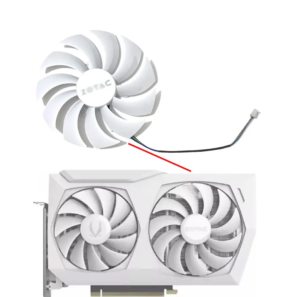 호환 88MM/100MM RTX 3060 AMP 화이트 GPU 쿨링 팬 GAA8S2U (조텍 비디오 카드용) 11,400원