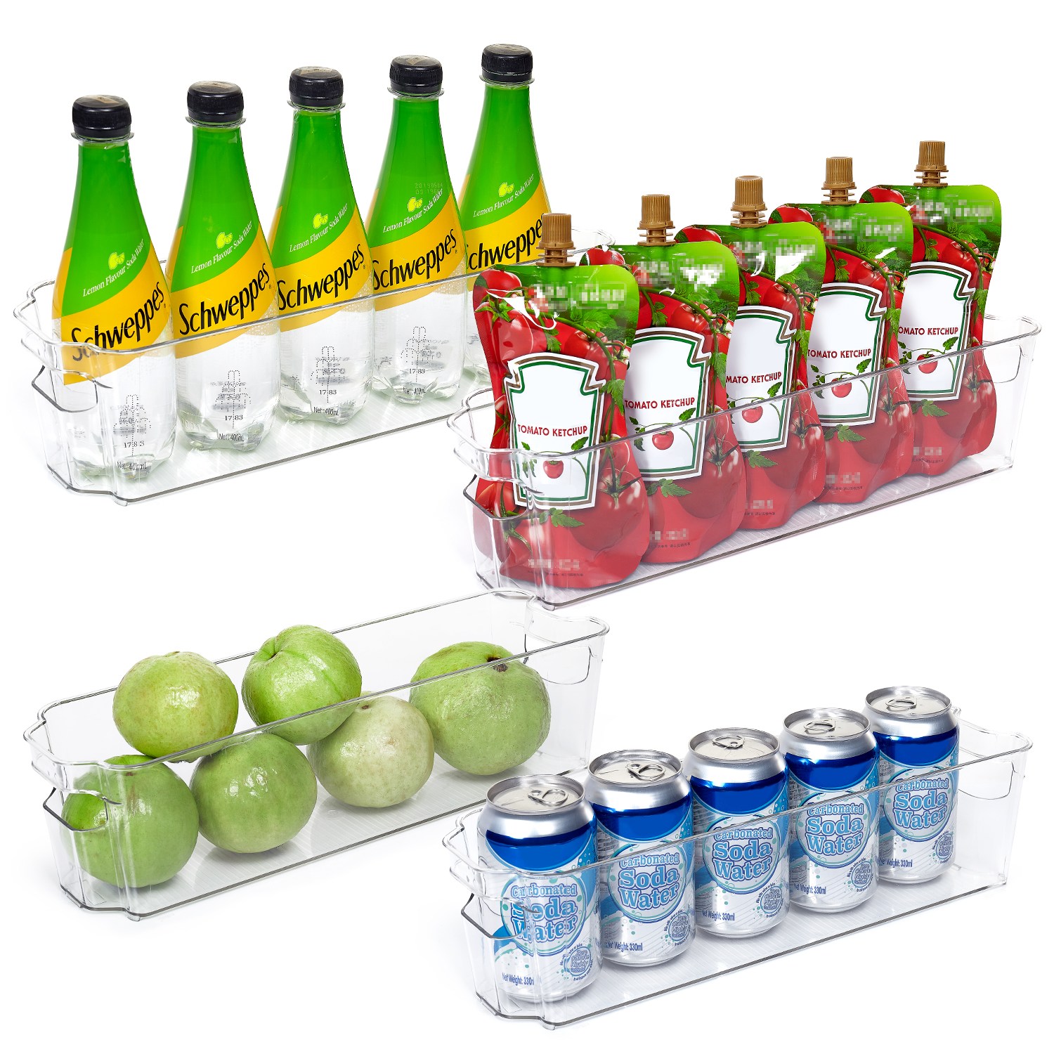 Vtopmart 다기능성 수납 정리 트레이 심플형 냉장고정리함, 4개, 투명 16,150원