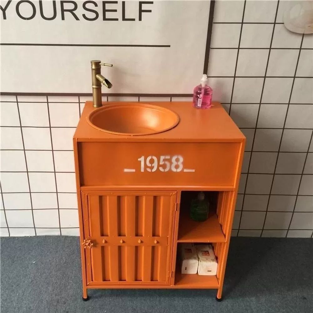 빈티지 세면대 하부장 화장실 수납 복고풍 탕비실 카페 세면장 75,020원
