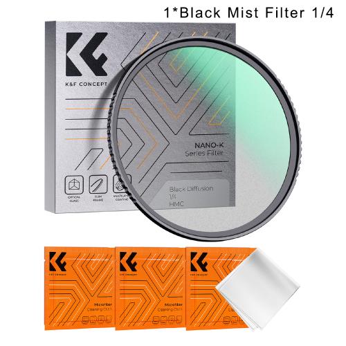 카메라 렌즈 필터 효과 호환용 K&F Concept 49-82mm 블랙 미스트 확산 1/4 DSLR 멀티 코팅 49mm 52mm 58mm 62mm 67mm 77mm 82mm 48,720원