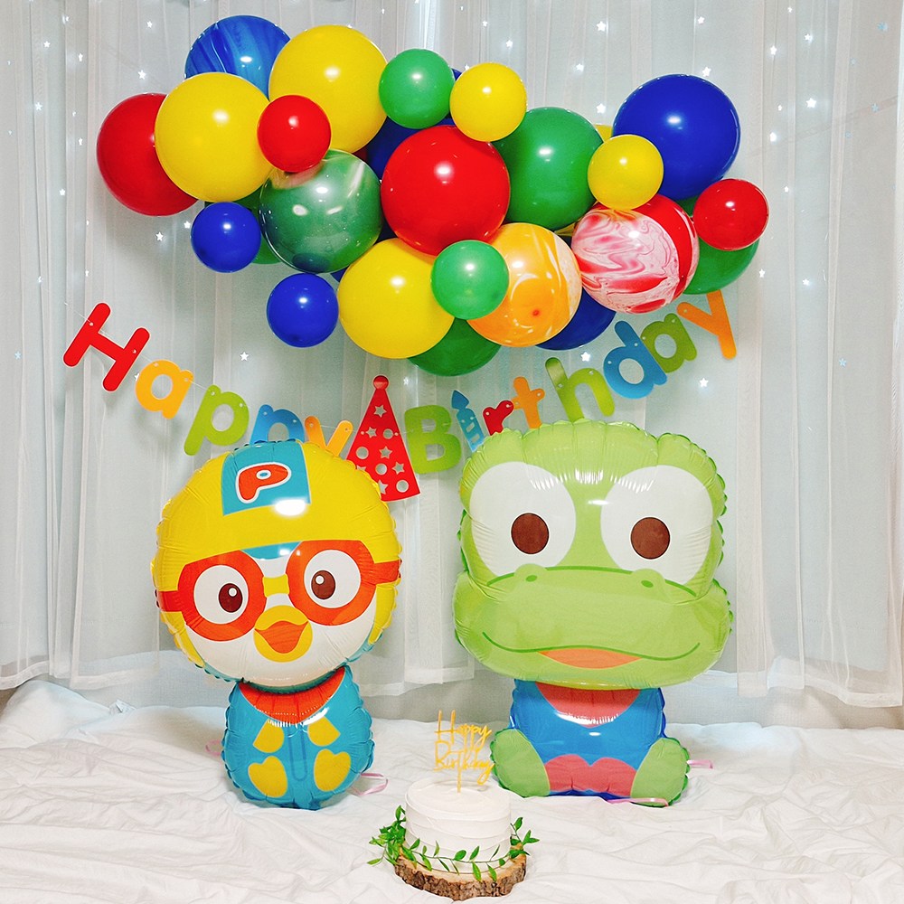 스마일파티 뽀로로 크롱 생일풍선 세트 파티용품 가랜드, 1개 19,000원