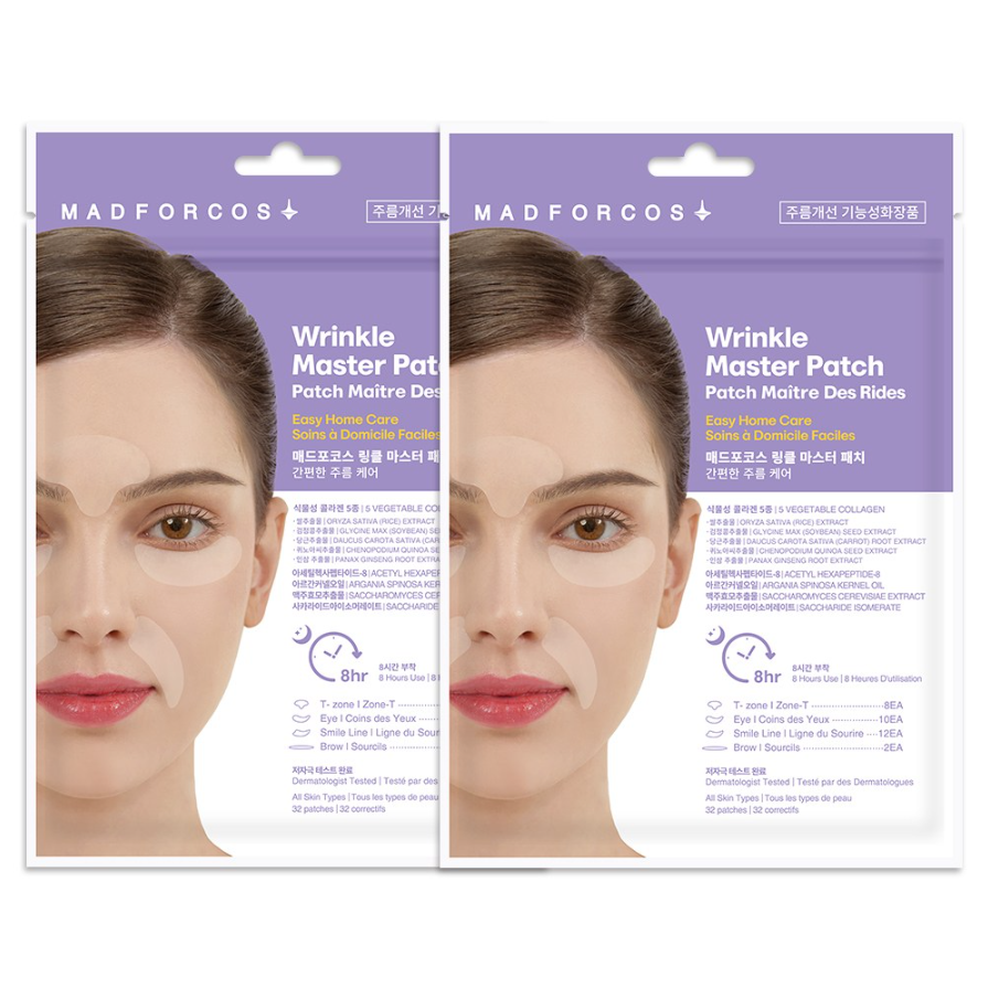 매드포코스 잔주름관리 홈케어 링클마스터패치 1매 4종(36패치) 미간 팔자 눈가 이마 주름케어 15,800원
