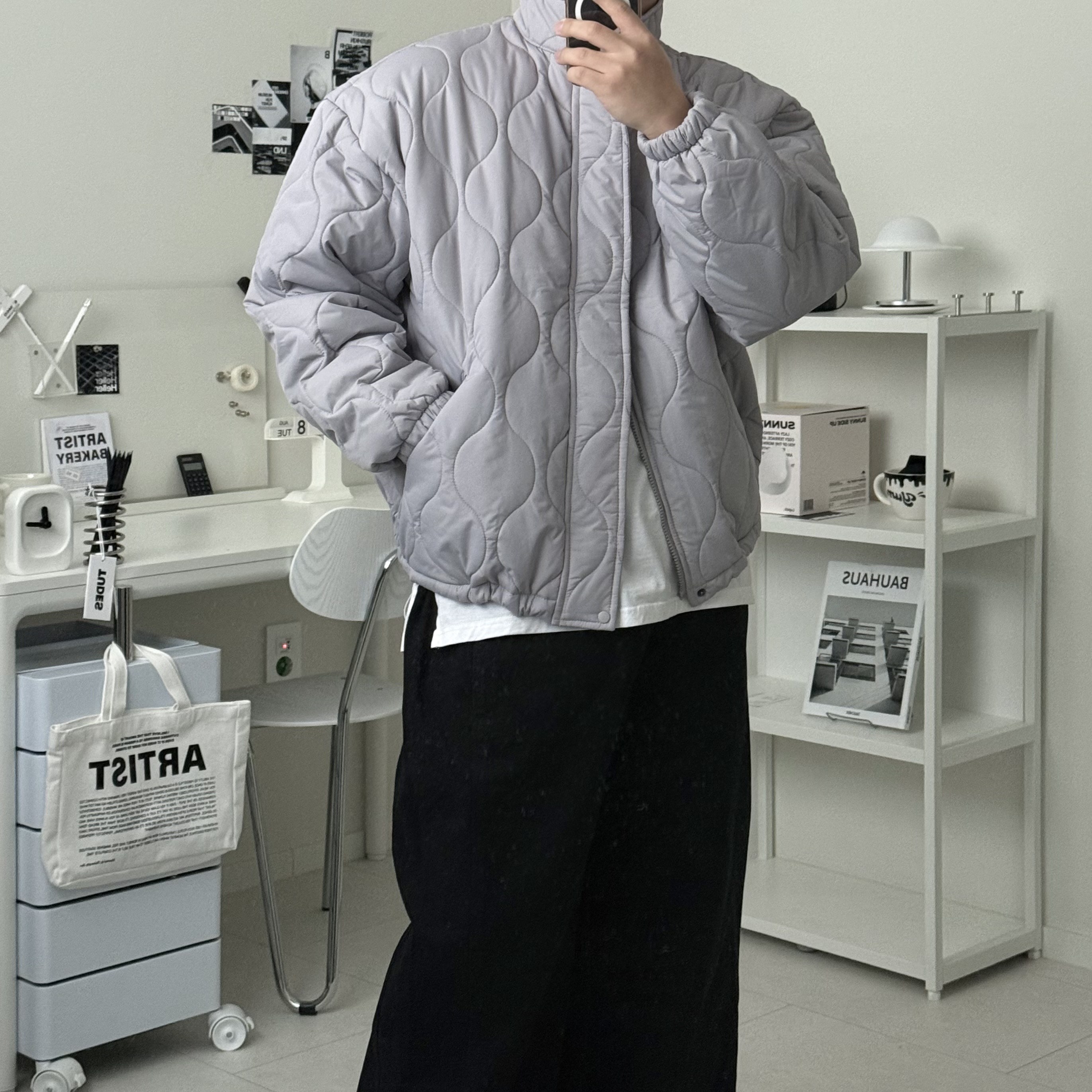 르위 퀄팅 깔깔이 숏패딩 점퍼 하이넥 스트링자켓 누빔 빅사이즈 43,000원