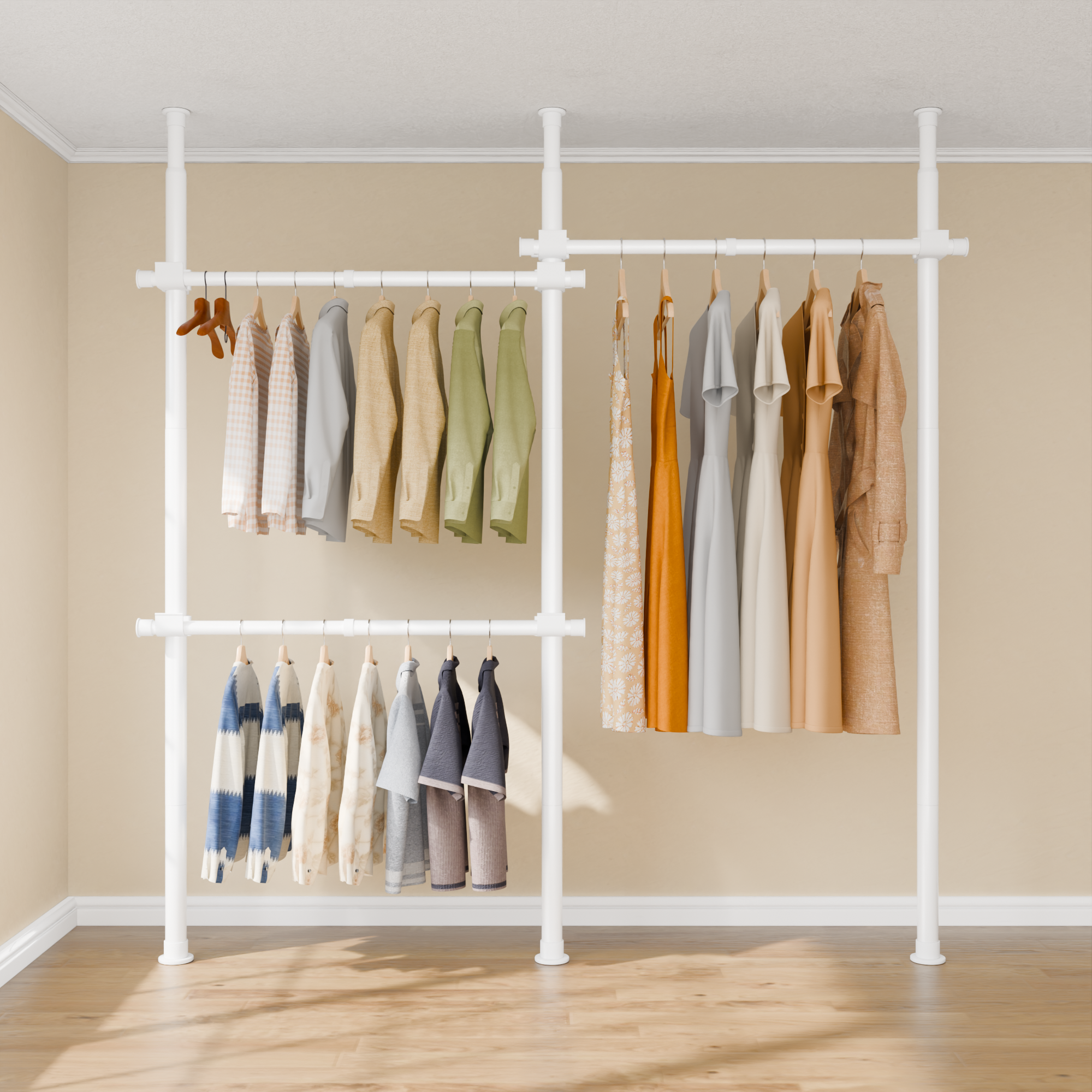 라온리빙 옷걸이 옷방 정리 드레스룸 철제 조립식 시스템 행거 3단 41,500원