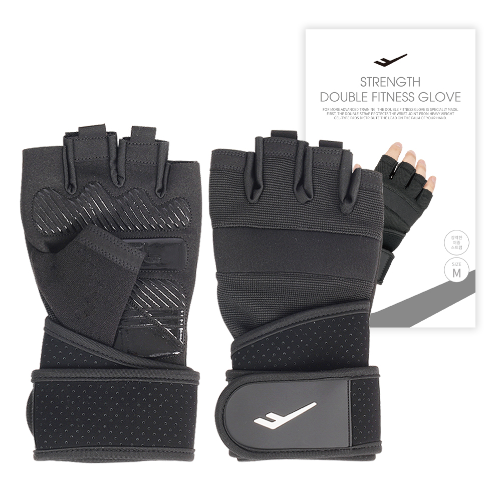 프로스펙스 스트렝스 더블 헬스장갑 좌우세트, 블랙, 1개 22,900원
