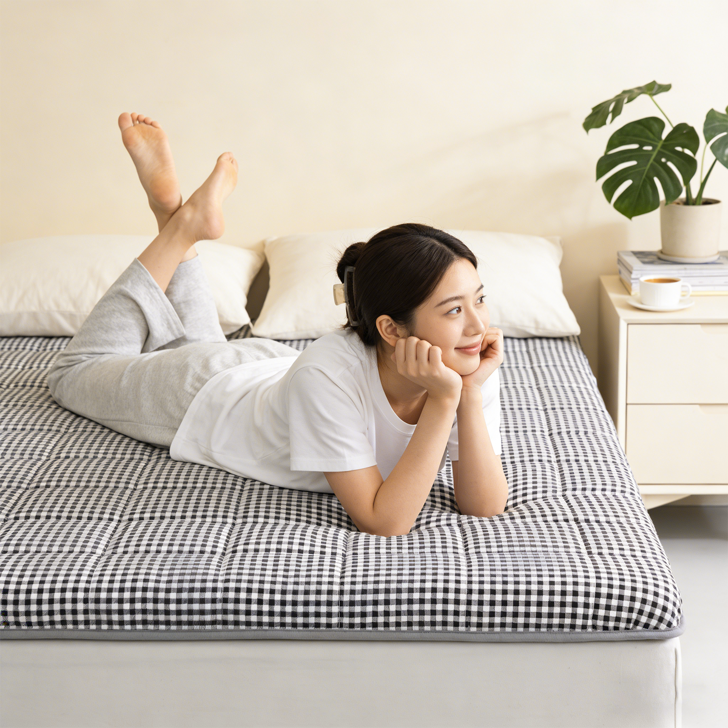 퓨어몰링 체크 메모리폼 매트리스 접이식 침대 바닥 토퍼 71,170원