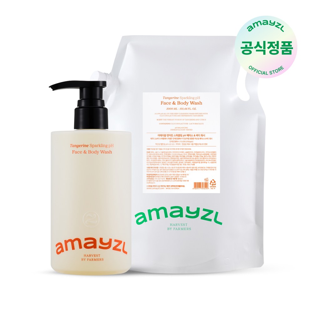 어메이즐 탠저린 스파클링 탄산수 pH 페이스&바디 워시 500ML+ 3L리필 21,950원