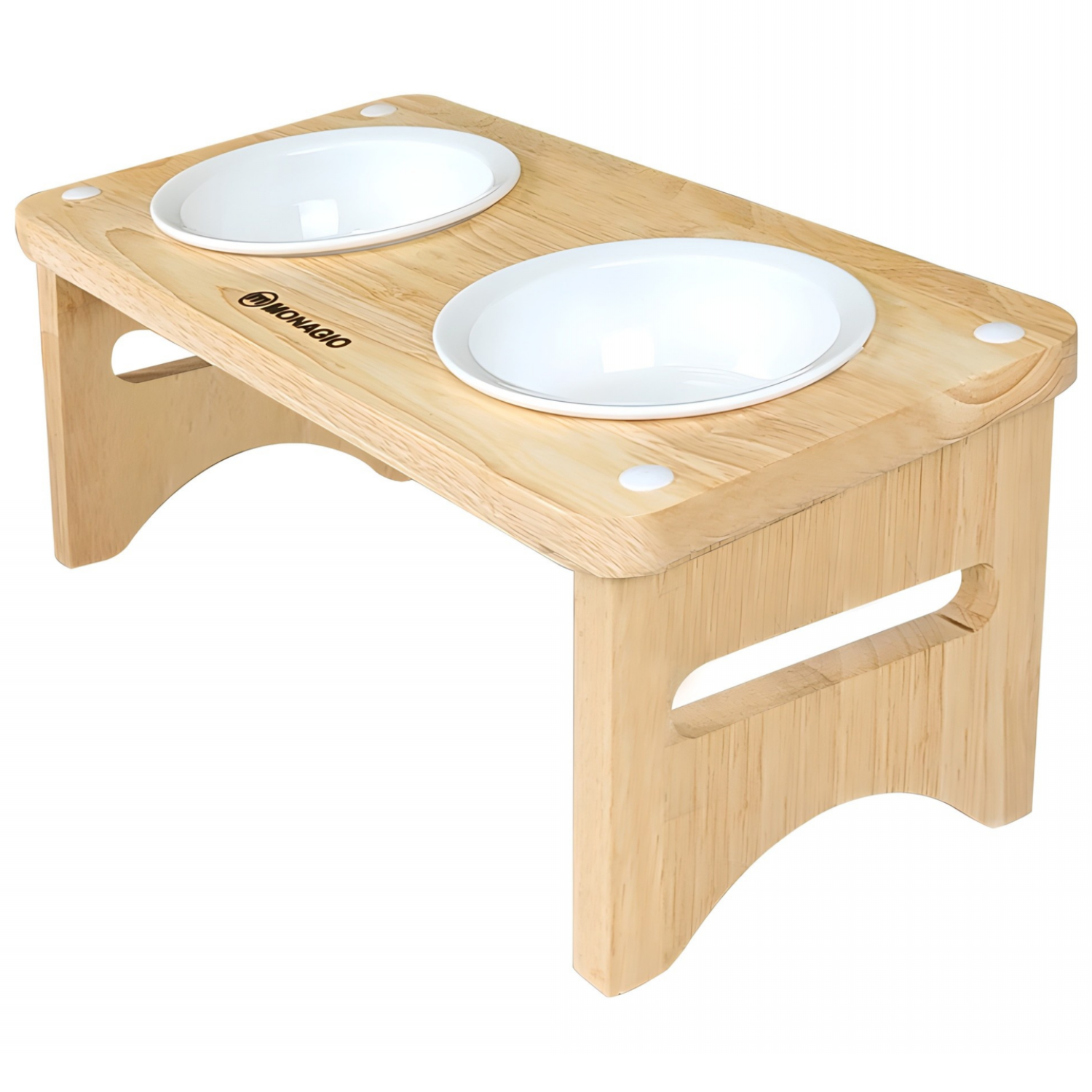 모나지오 반려동물 원목 도자기 식기 키높이형 2구 12,500원