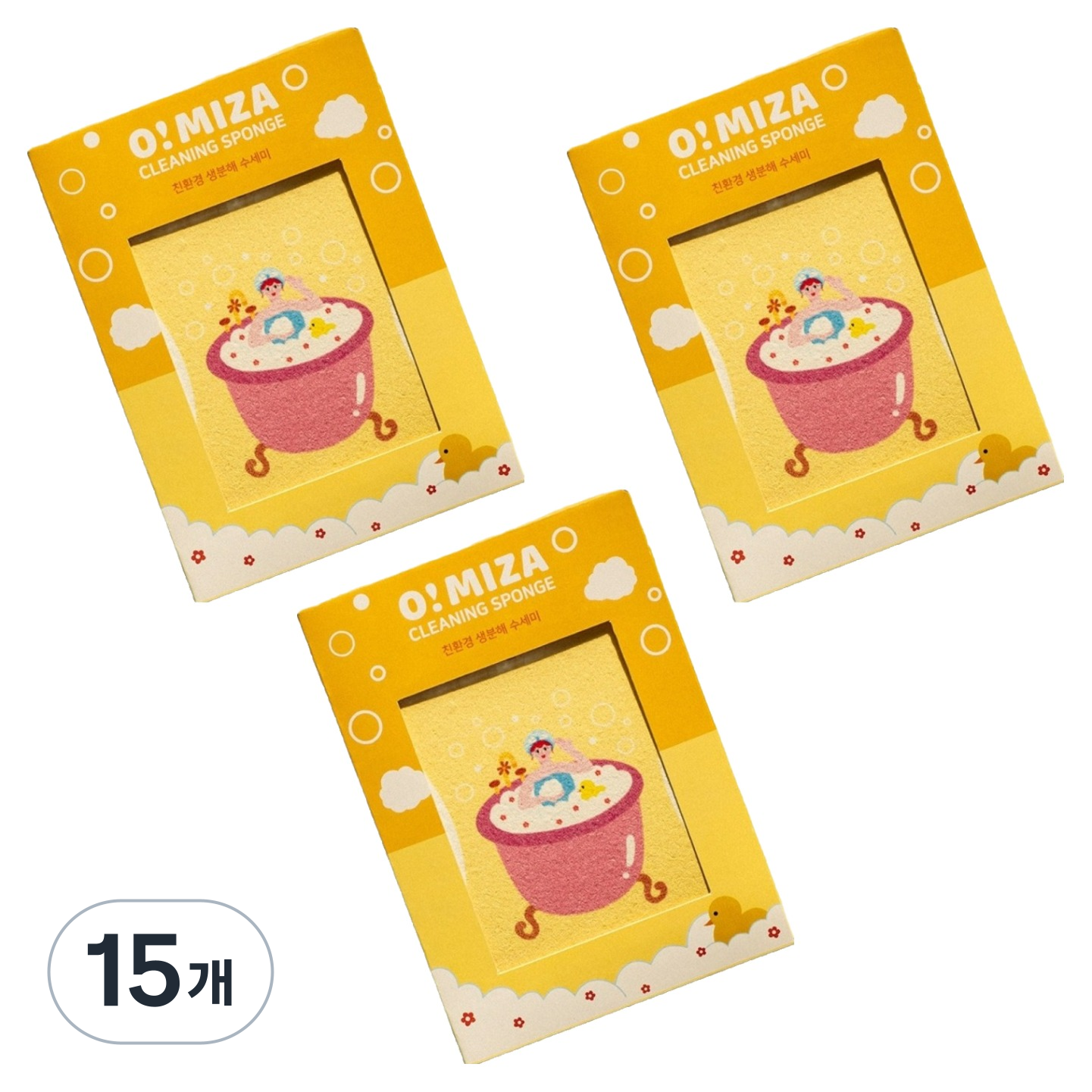 닥터하우스 오미자 생분해 셀룰로오스 수세미 옐로우, 15개, 1개입 45,250원