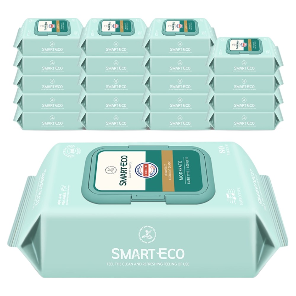 스마트에코 모데라토 엠보싱 아기물티슈 캡형 18,000원