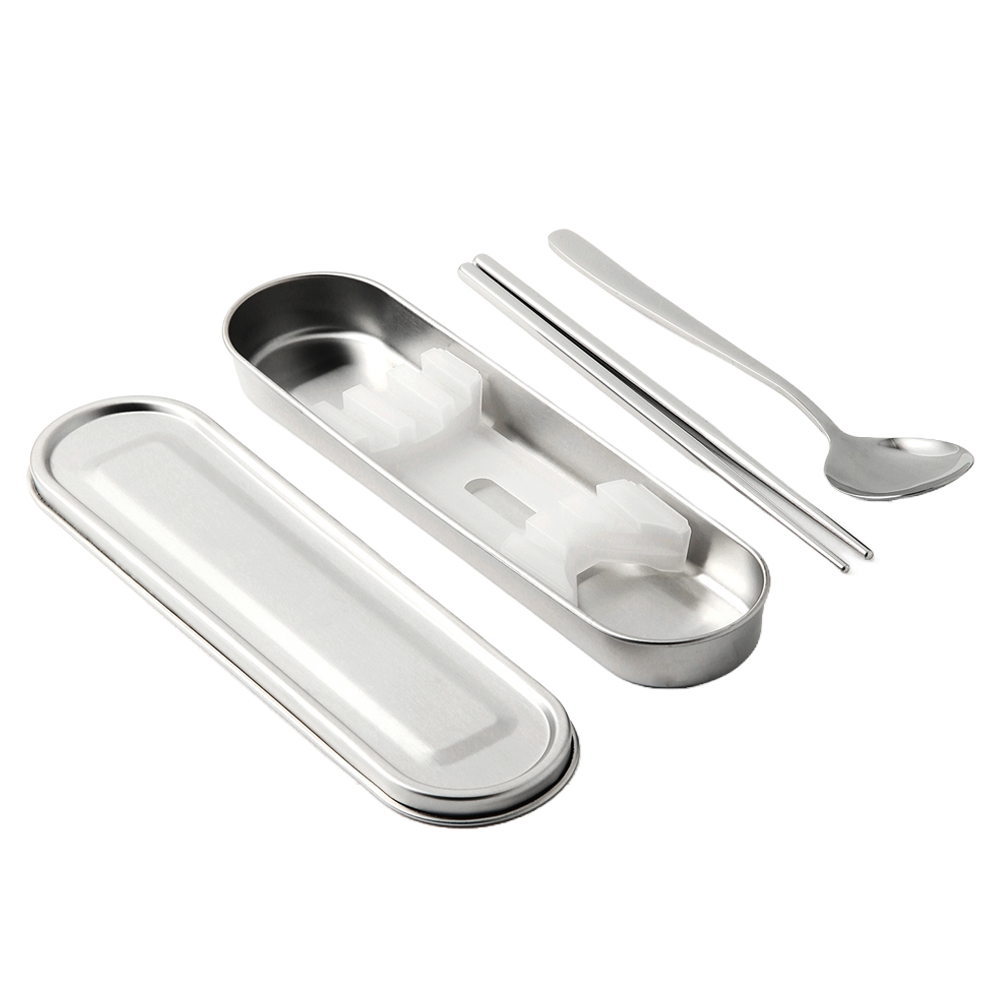 맥스쿡 스텐 휴대용 도시락수저세트, 혼합색상, 1세트, 젓가락 + 숟가락 +분리형 무소음 홀더 + 수저통 + 뚜껑 10,000원