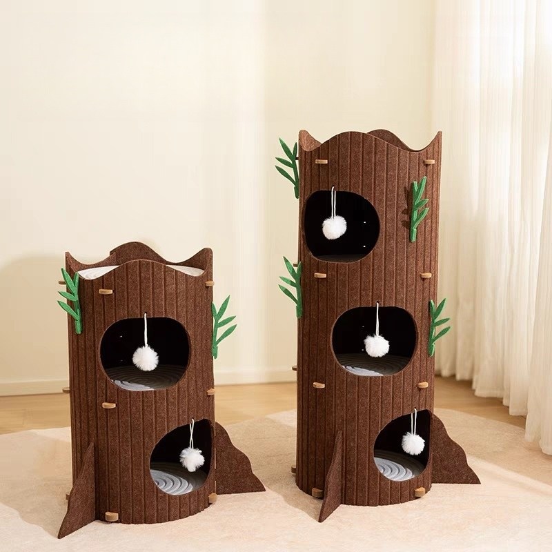 Arsjuo 고양이 숨숨집 통나무형 방음 하우스 미니 캣타워 49,900원