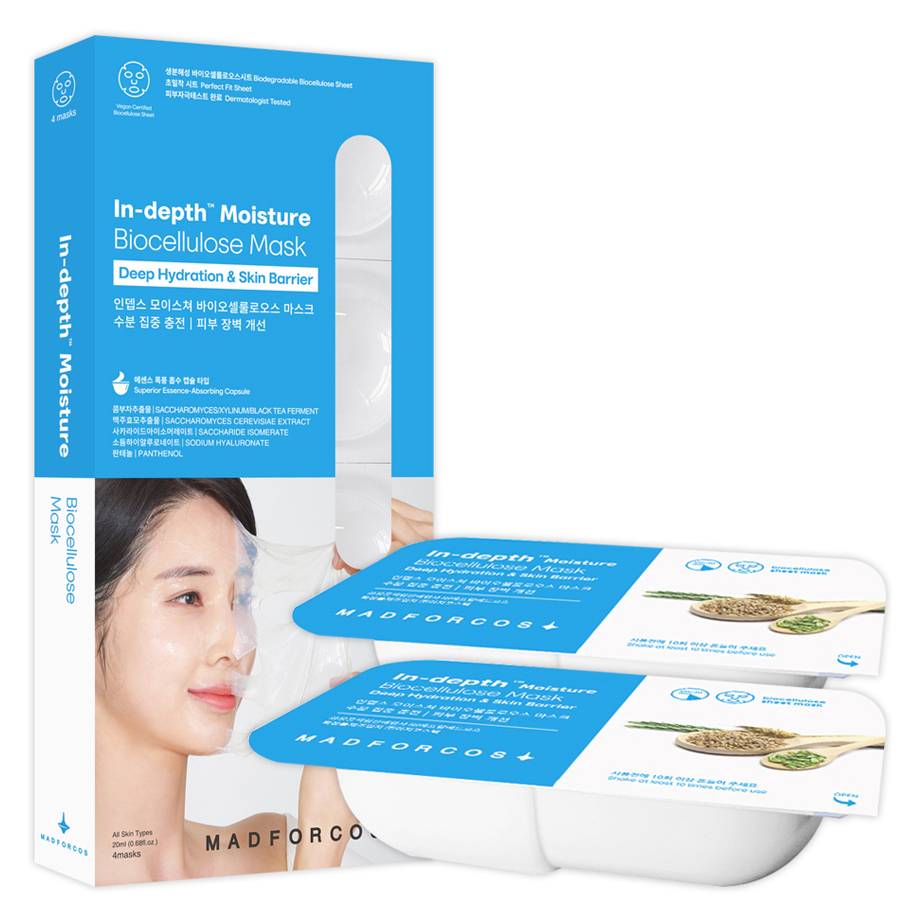 매드포코스 인뎁스 모이스쳐 바이오셀룰로오스 수분 집중 충전 피부장벽 캡슐 마스크팩 80ml, 4개입, 1개 13,200원