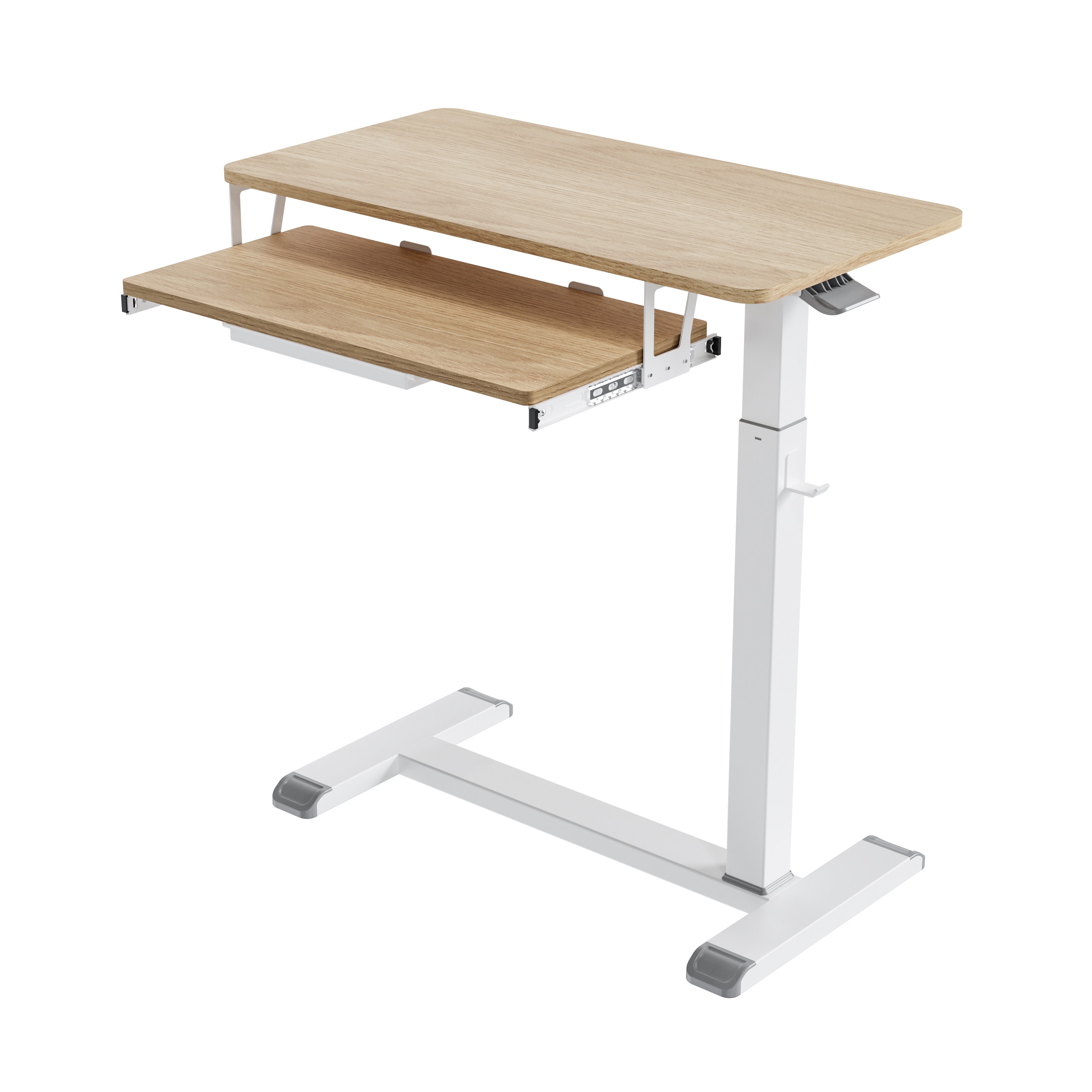 ETHU 스탠딩 테이블 이동형 유압식 높낮이 조절 보조책상 침대 소파 근무책상 키보드 트레이 있음, wood 139,000원