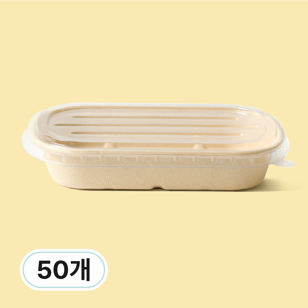 아이엠그리너 라운드호환S 친환경 밀짚 펄프 500ml 배달 용기 + 투명 PET 뚜껑 세트, 1세트, 50개입 12,660원