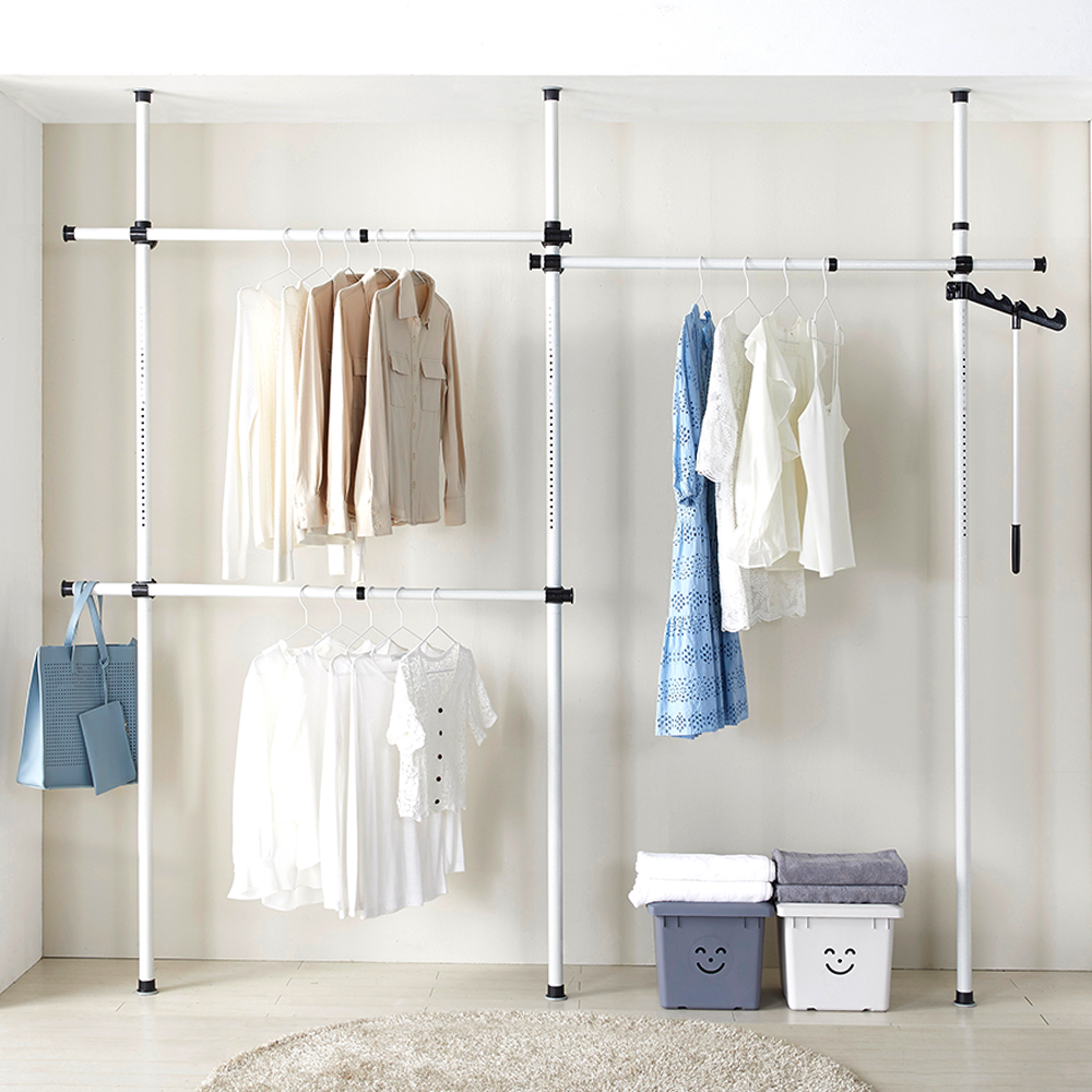 [국내생산] 간편/ 튼튼한 2단, 3단, 4단 옷걸이 행거, 아이보리 색상 58,200원