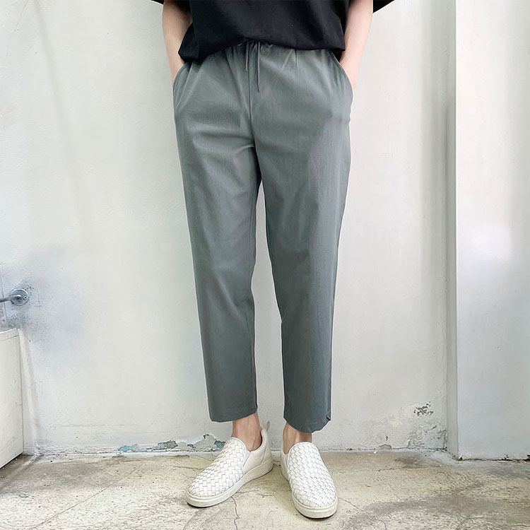 라운지21 남자 여름 밴딩 린넨 스판 9부 와이드팬츠 25,800원