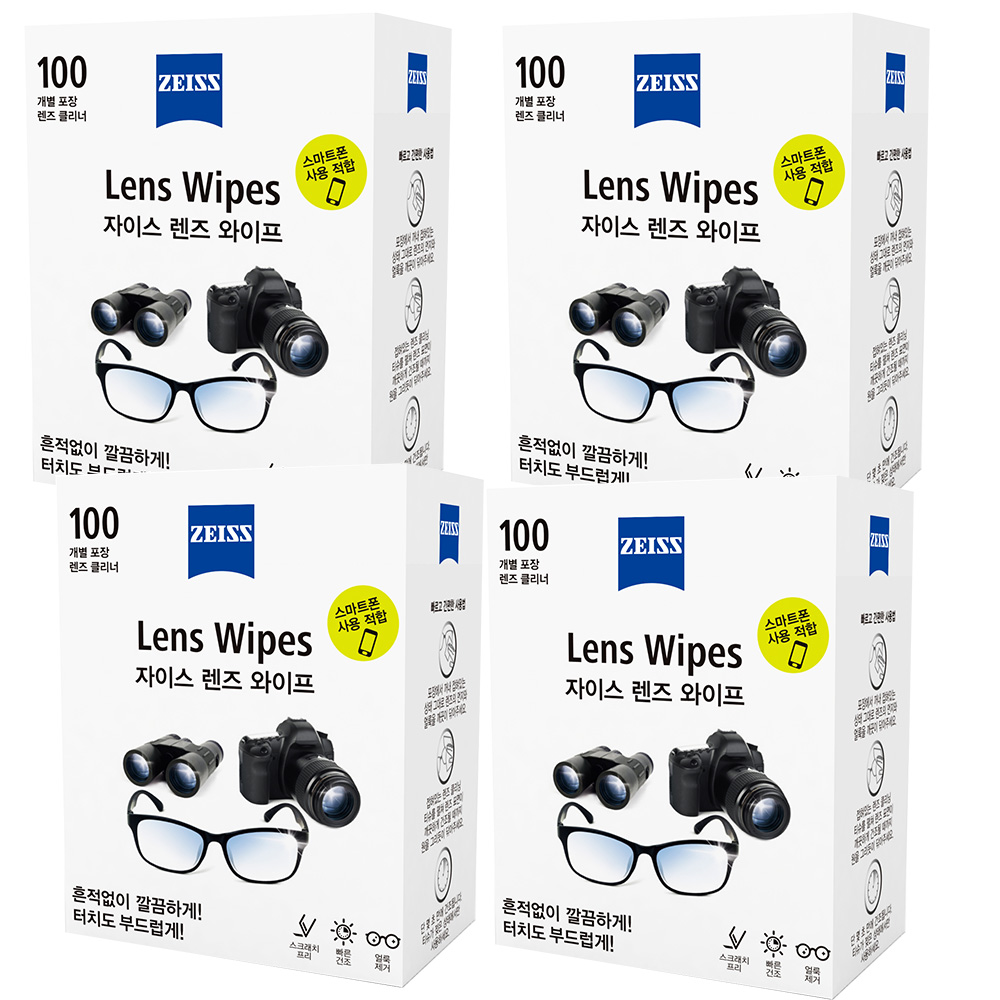 [자이스] 렌즈 와이프 휴대폰클리너 100매 X 4세트, 렌즈와이프, 400개 50,200원