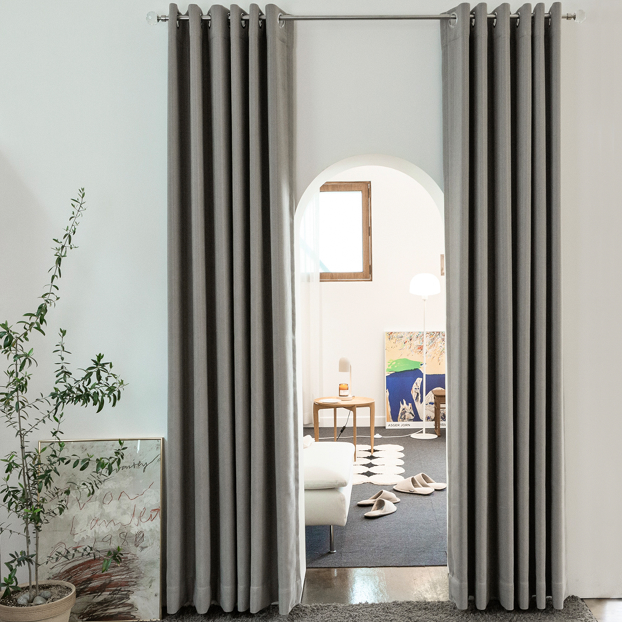 nuguna 미드나잇 형상기억 아일렛 암막 커튼 세트 방문설치 146,280원