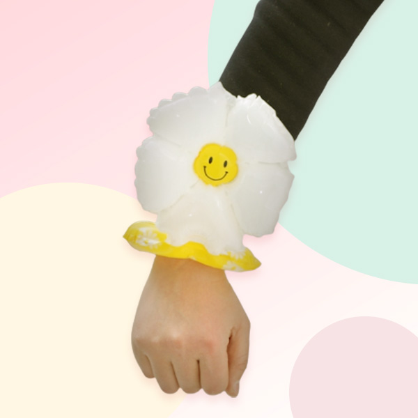 [파티지] 마카롱풍선 모음/ 마카롱 데이지 꽃 하트 별 풍선, MC_C_마카롱 꽃_팔찌풍선_옐로우 900원