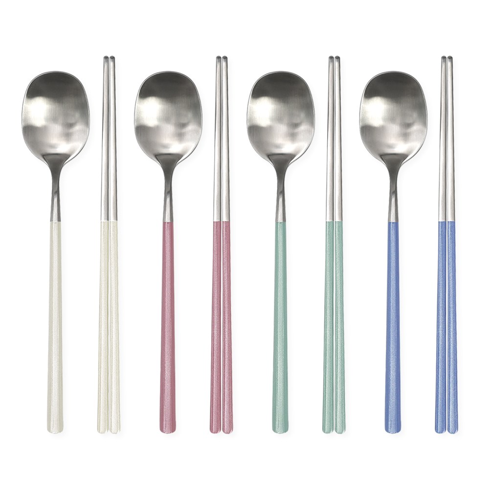 브리앙뜨 펄인러브 수저세트, 4세트, 숟가락+젓가락, 아이보리+민트+스카이블루+핑크펀치 35,640원