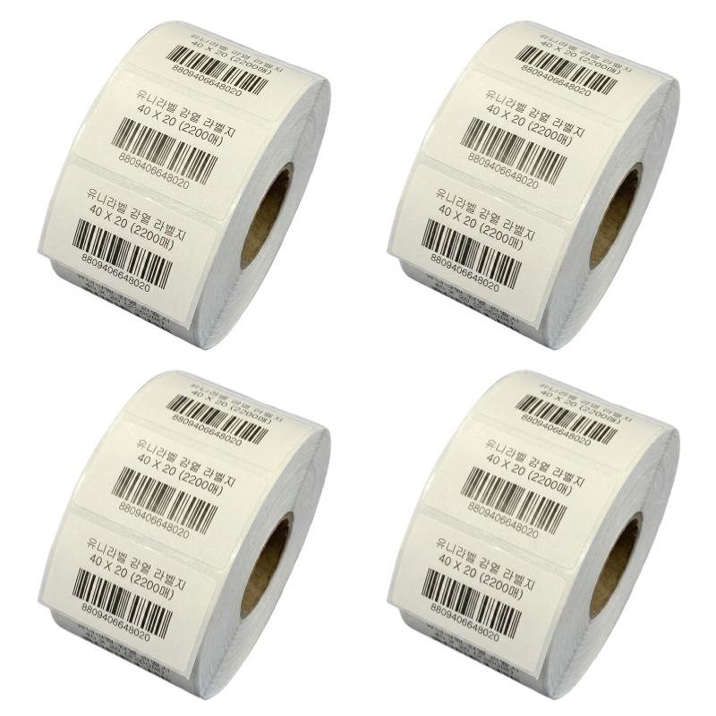 감열라벨지 가로4cm 세로2cm 2200매, 4롤 12,000원