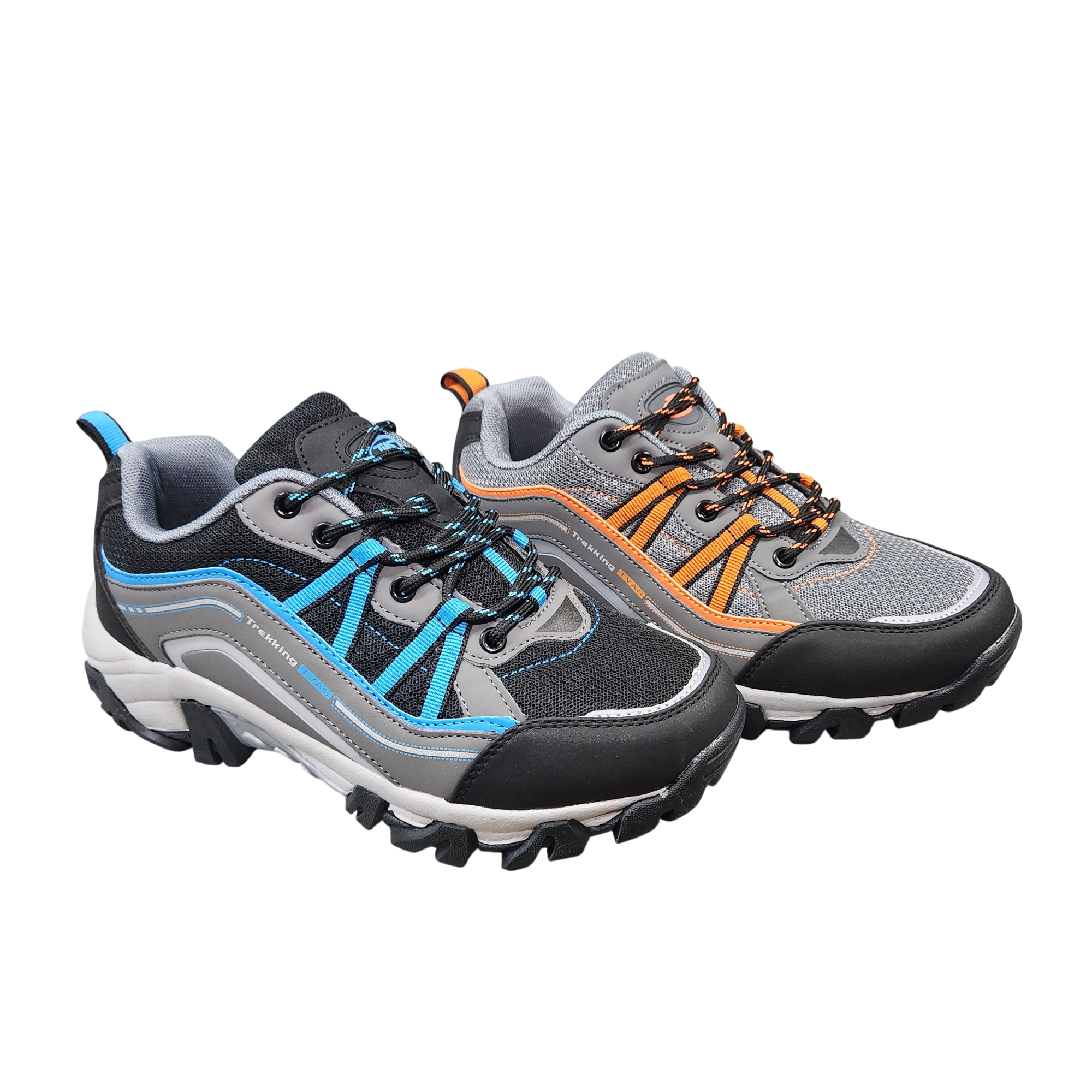 TVAS T008 남성 논슬립 작업화 트레킹화 메쉬 통풍 토캡 블루/오렌지 36,000원