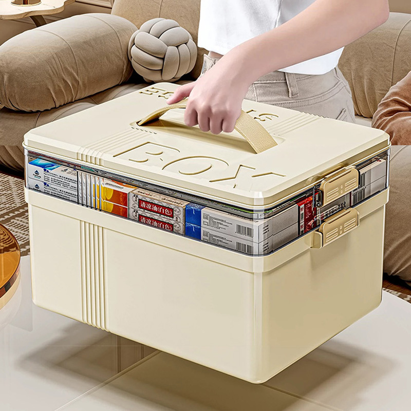 KDNC 2단 가정용 대용량 구급함 층층이 정리할 수 있는 의약품 수납 보관함, 1개 23,800원