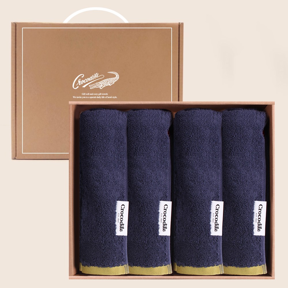 크로커다일 고중량 200g 코마사 40수 호텔 수건 세트, 4개, 네이비 32,760원