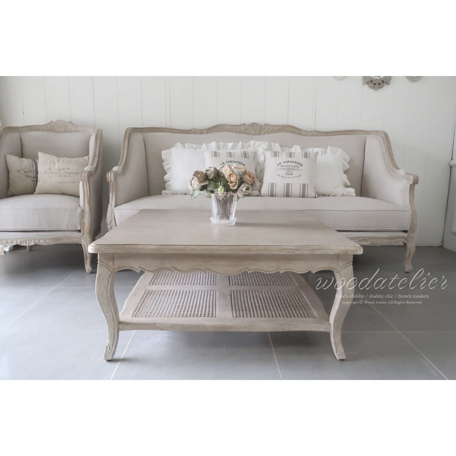 브리앙뜨 커피테이블 [우드아뜰리에/프렌치쉐비/쉐비가구/프렌치가구/프렌치인테리어/쉐비인테리어/신혼가구/카페/스튜디오/소파테이블], 내추럴우드 1,074,000원