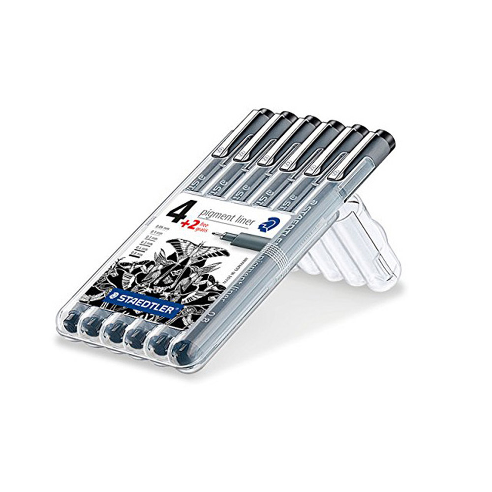 스테들러 피그먼트라이너 6본 308 SB6P 프로젝트펜/6본 중 2개증정, 세트 11,000원