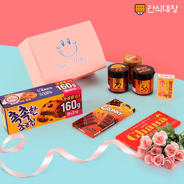 [간식대장] 발렌타인데이 초코 추천 달콤한 핑크상자 초코 7종 촉촉한 초코칩 크런키볼 드림카카오 밀크카라멜 빅 크런키 가나 밀크 발렌타인데이 화이트데이 선물추천!, 1개, 핑크상자 초코 22,900원