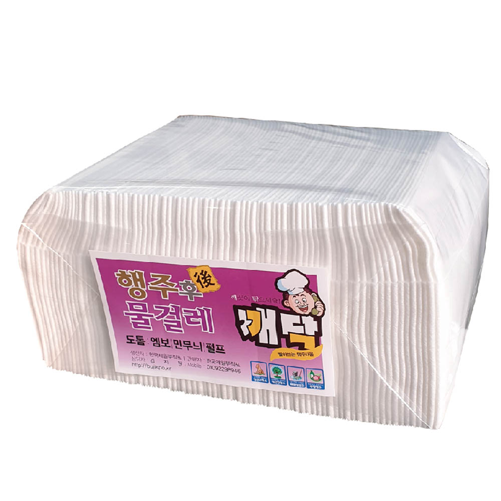 뽀닥 행주후 물걸레 청소용부직포 고급형 도톰민무늬 300X300 80장 16,900원