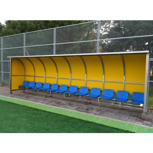 월드스포츠산업 축구 선수용벤치 12인석 스텐 알루미늄복합판넬 WDB-1182 7,822,500원
