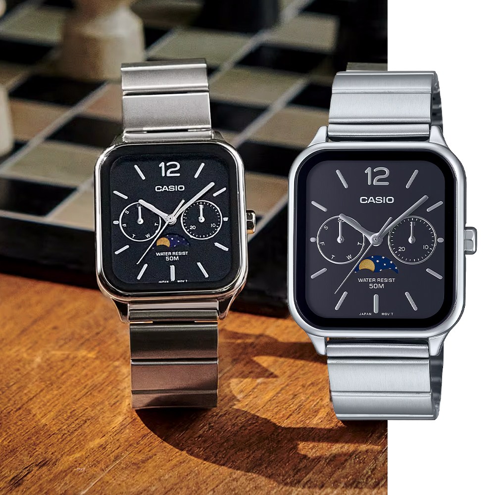 백화점AS가능 카시오 문페이즈 스퀘어 메탈시계 MTP-M305D-1A 방수 지코스모 제품 148,000원