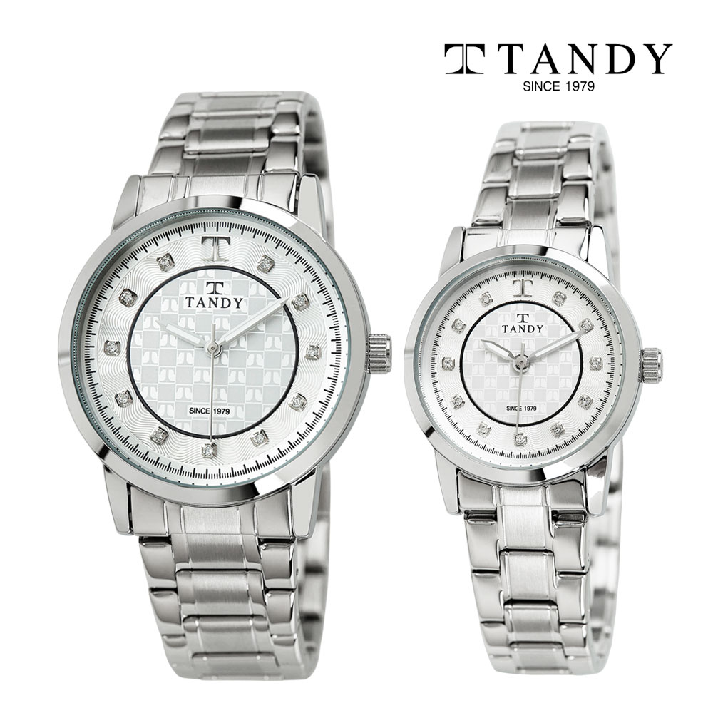[TANDY] 탠디 시그니쳐 럭셔리 커플 메탈 손목시계(오스트리아 스톤 식입) T-3914 실버 남여세트 1,040,000원