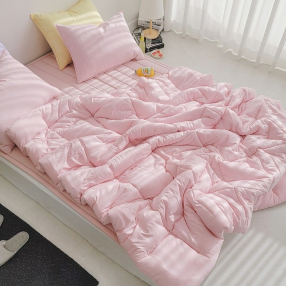 퓨어이즈룸 국내산 나노 마이크로화이바 푸딩즈 사계절 차렵이불 베개 세트 95,000원