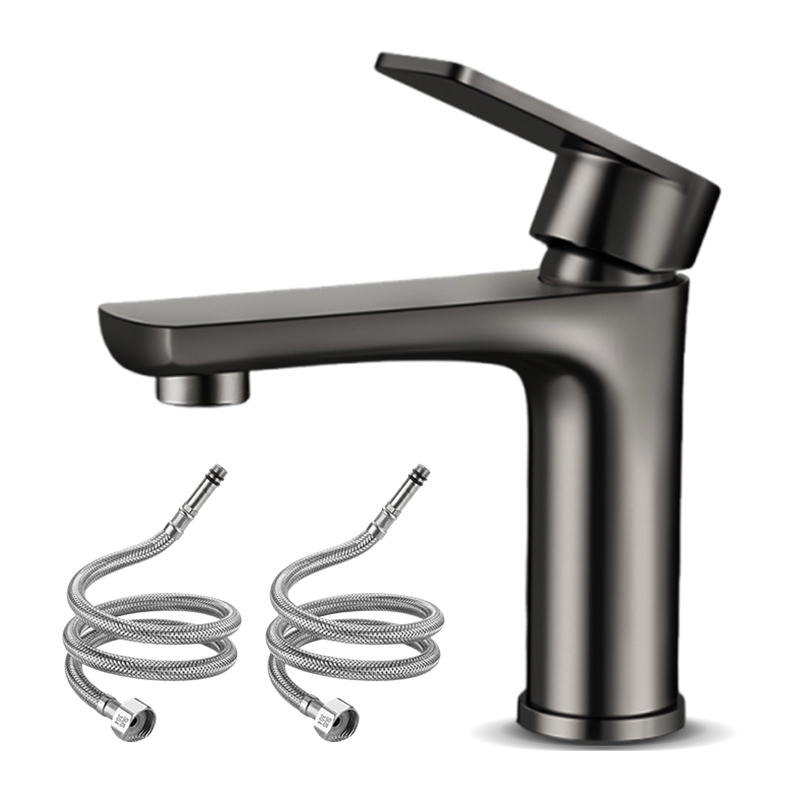 LINJIN 욕실 원홀 세면대 수전 냉열 이중 제어 +고압호스 x2 (60cm) 회색, 1개 35,600원