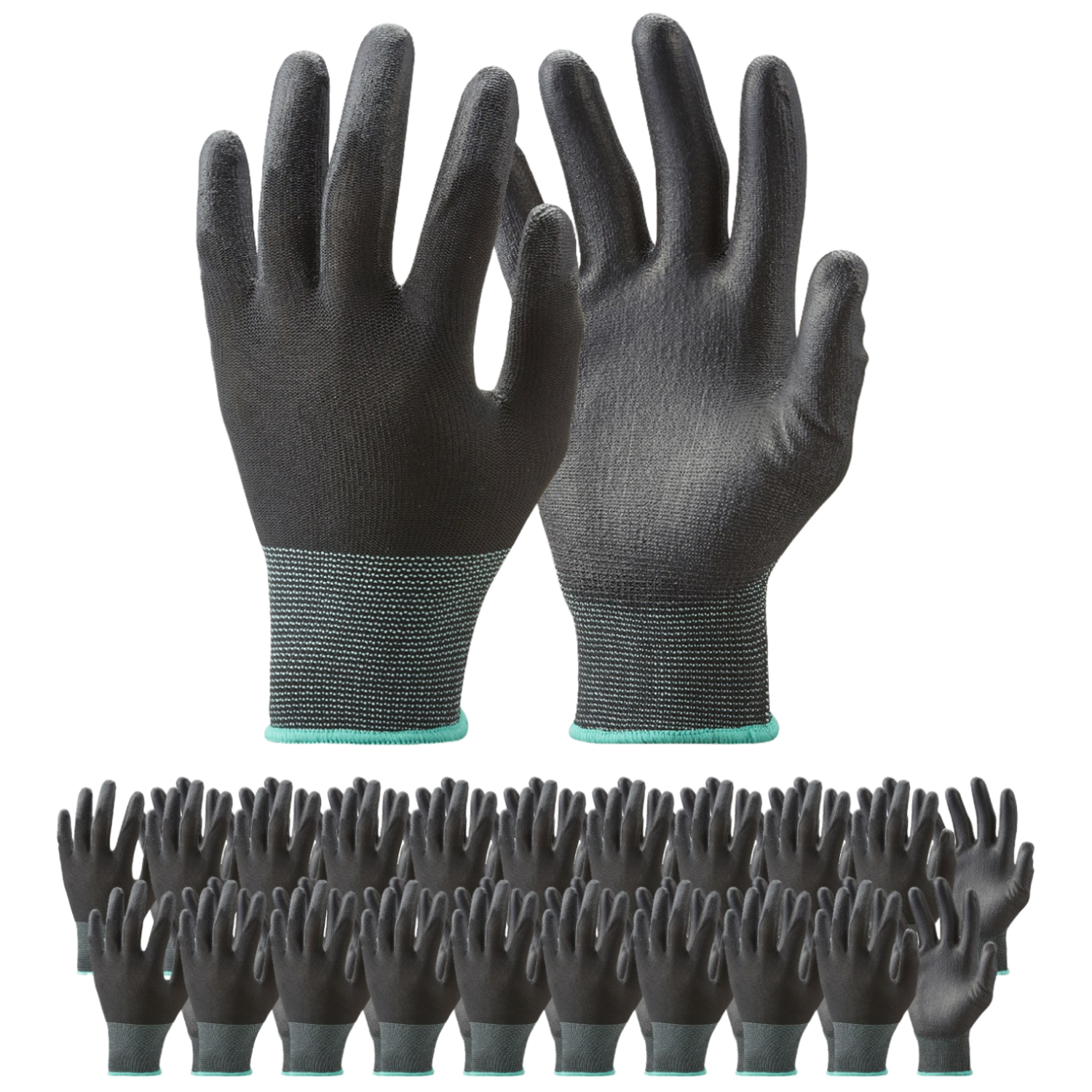 한우 PU손바닥코팅 작업장갑 피유 팜코팅 양손세트, 20개, 블랙 S사이즈 9,980원