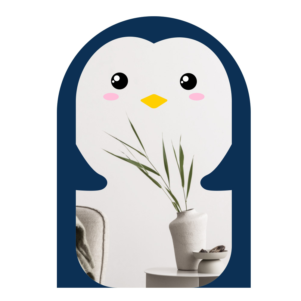 디자인 팽귄 동물 거울 붙이는 아치형 어린이 유아 캐릭터 거울, 네이비 63,000원