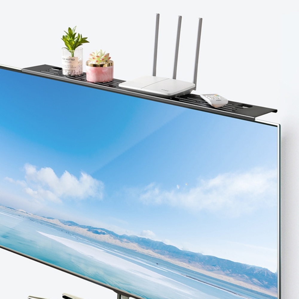 모니터 TV 위 선반 트레이 공유기 리모컨 거치대 받침대(90x10cm) 28,700원