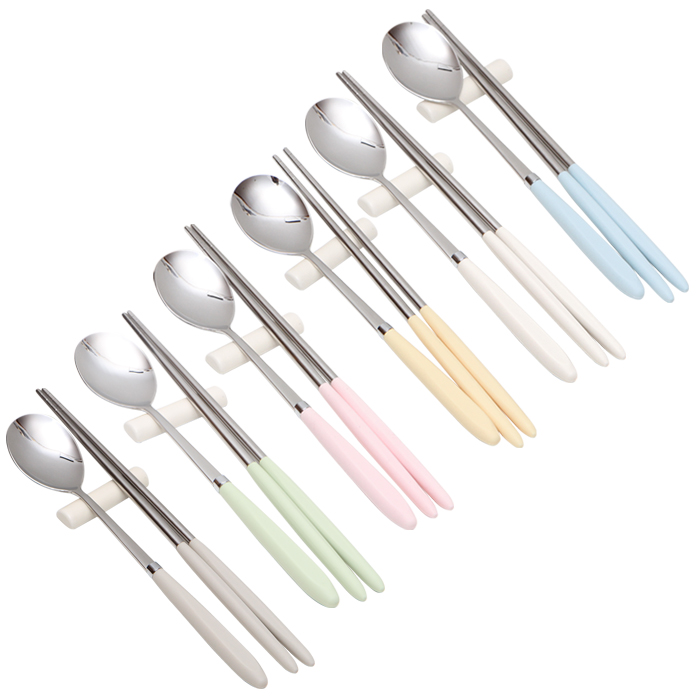 윌리브 304스텐 아모스 파스텔 수저 6종 세트, 그레이, 그린, 핑크, 옐로우, 스카이블루, 아이보리, 숟가락 6p + 젓가락 6벌, 1세트 38,580원