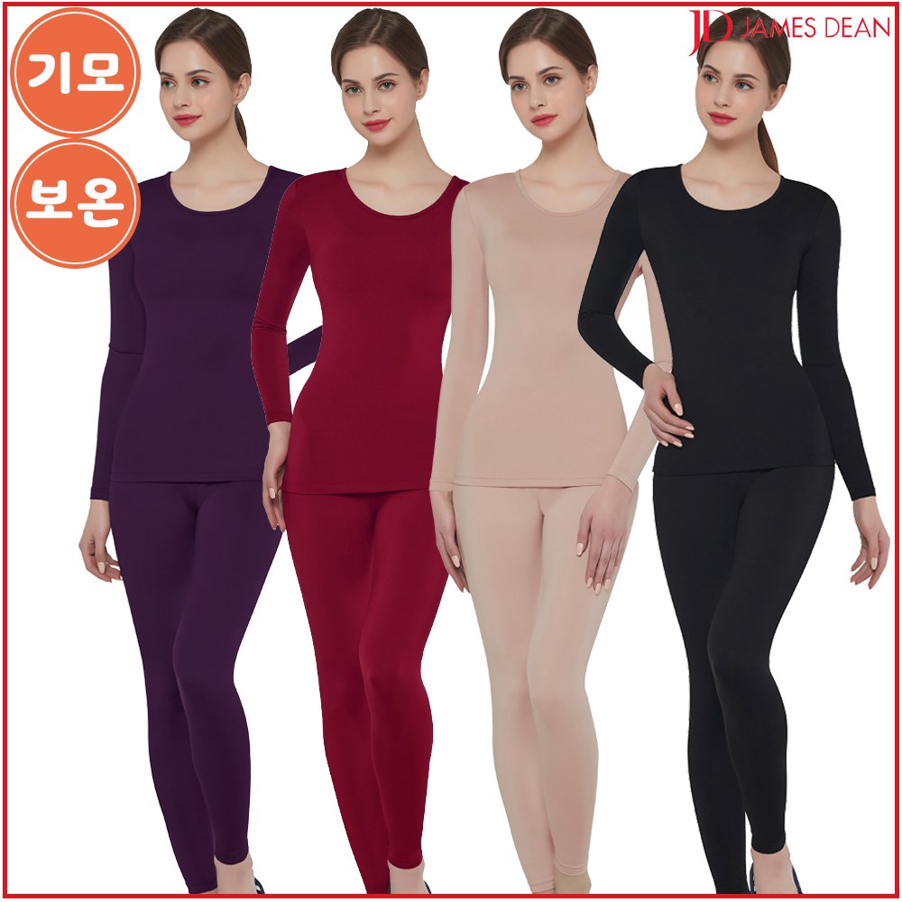제임스딘 여성용 컴포터블 웜웨어 폴리기모 9부 상하의 내복 세트 JHWIWP53 27,900원
